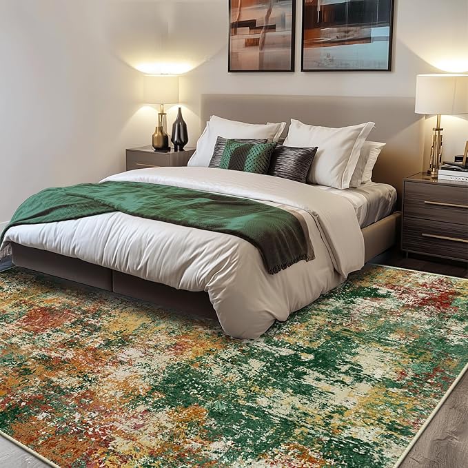 RELEANY Washable Area Rugs Square 8ft Non-Slip Modern Abstract Soft - Image 6