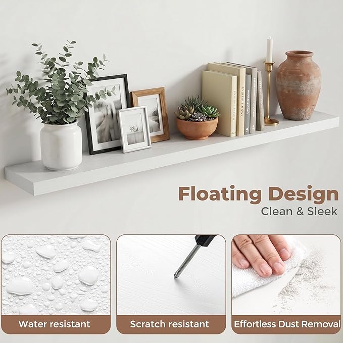 FLYJOE Floating Shelves for Wall, 72 Inch Floating Shelves Set of 2, Kitchen - Image 4