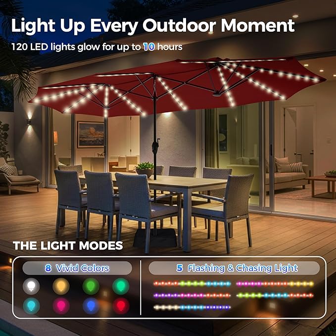SUPERJARE 13ft Outdoor Patio Umbrella - Image 2