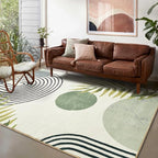 RoomTalks Mid Century Modern Washable Rug Stain Resistant, Boho Cute Aesthetic - Image 3