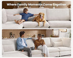 154" Oversized Chenille Couch Modular Sectional Sofa, Washable Cloud Couch - Image 8