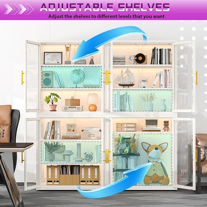 PAOFIN 67" Display Cabinet - Image 3