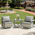 Pamapic 3 Pieces Patio Furniture Set, Outdoor Swivel Glider Rocking Chairs - Image 2