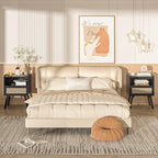 Lerliuo Rattan Nightstands Set of 2, Bedside Table - Image 2