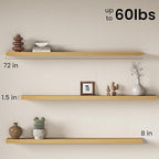 Fun Memories 72Inch Long Floating Shelves, 8 Inch Deep Shelves - Image 3