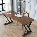 55inch Solid Wood Desk Wide Home Office Desk, Metal Modern Industrial Writing - Image 7