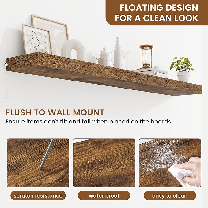 fuqing Floating Shelves for Wall, Wall Mounted Wood Floating Shelf - Image 5