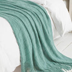 BOURINA Throw Blanket Textured Solid Soft Sofa Throw Couch Cover Knitted - Image 6