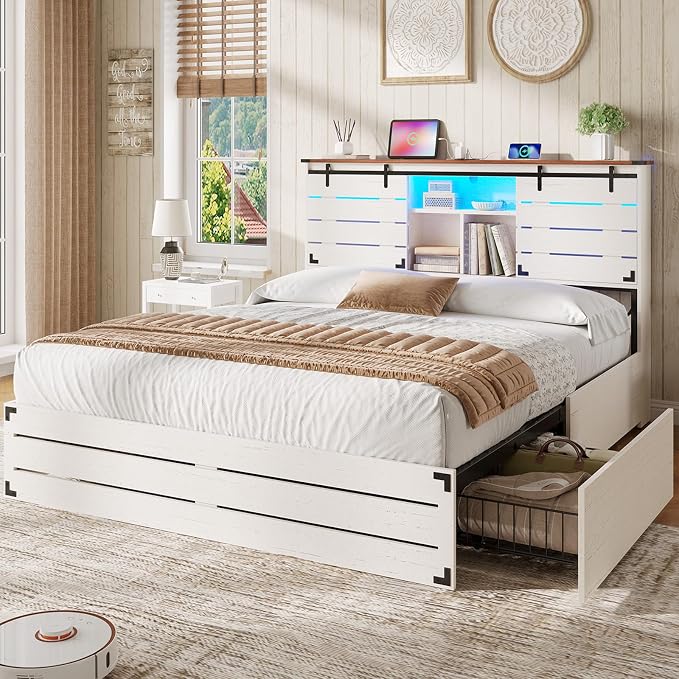 VIAGDO Wooden Bed Frame Full Size by VIAGDO