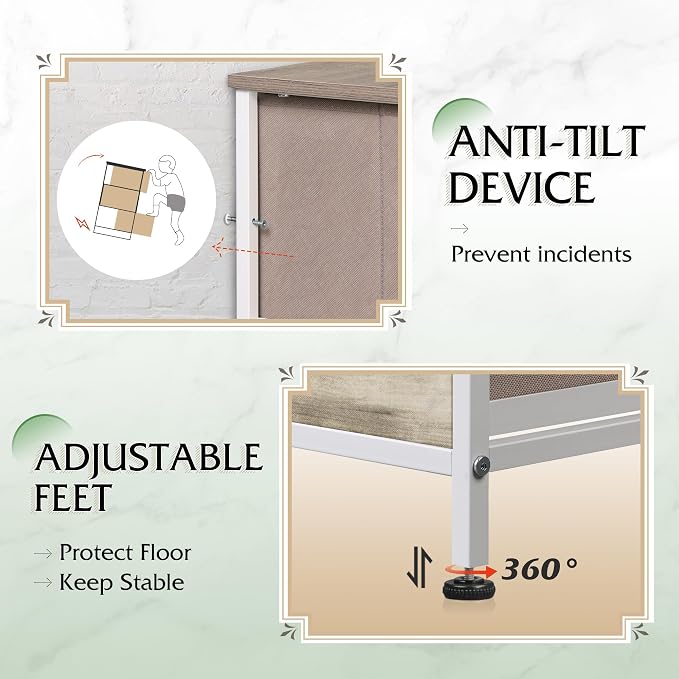 WLIVE Fabric Dresser for Bedroom, Tall Dresser - Image 7