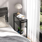 End Table for Small Space, 3-Tier Narrow Side Table - Image 8