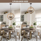 16 Inch Farmhouse Chandelier for Dining Room French Country Light Fixtures Over - Image 4