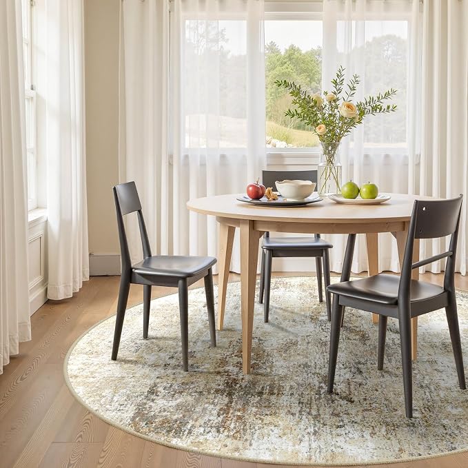 RELEANY Washable Area Rugs 6ft Non-Slip Modern Abstract Soft - Image 3