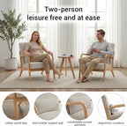 Mid Century Modern Accent Chairs Set of 2, Upholstered Corduroy Armchairs - Image 7