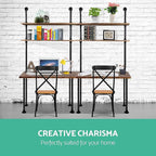 Computer Desk with Storage Shelves, Home Office Writing Desk, Bookshelf Laptop - Image 5