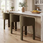 Modern Counter Height Bar Stools Set of 3, 26”H Barrel Counter Stools - Image 7