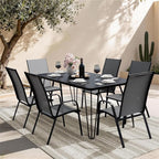 JEAREY Patio Dining Chairs Set of 6, Outdoor Stackable Dining Furniture Set - Image 2