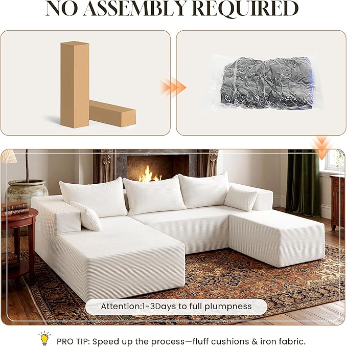 106" Cloud Sectional Boneless Couches - Image 6
