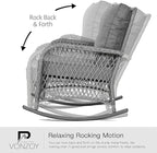 Patio Furniture Set 3 Pieces, Wicker Outdoor Rocking Bistro Set - Image 5