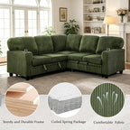 L-Shaped Sectional Couch with Storage and Pull Out Bed, Convertible Sofa Bed - Image 9