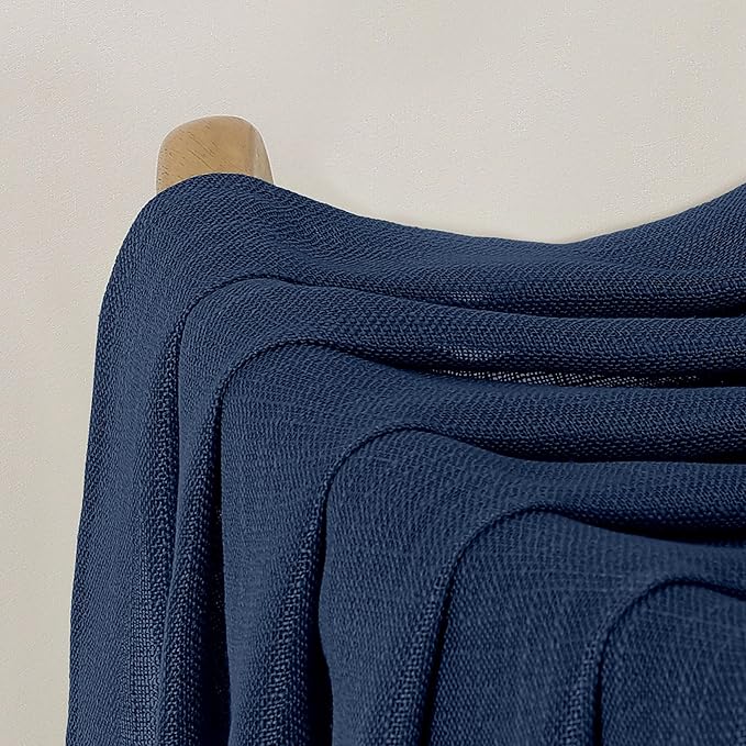 Chyhomenyc Navy Blue Semi Sheer Curtains 96 Inches Long 2 Panels - Image 9