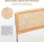Zesthouse Natural Rattan Dining Chairs Set of 6, Mid Century Cane Dining Room - Image 3