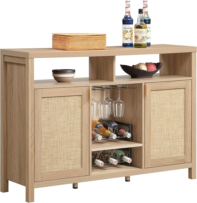 SICOTAS 51" Coffee Bar Cabinet Bar Cart by SICOTAS