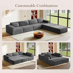 Vesgantti 159" Large Modular Sectional Sofa, U-Shaped Corduroy Cloud Couch - Image 4