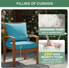 Summsun Faux Linen Outdoor Chair Cushions, Water Resistant Backrest and Seat - Image 6