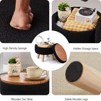 Wimarsbon Storage Ottoman, Modern Round Footrest - Image 4