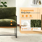 VINGLI 28" Wide Plush Upholstery Sling Modern Accent Chairs Set of 2, Cute - Image 5