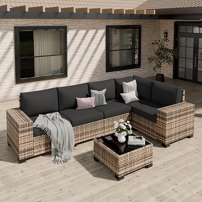 Patio Furniture Set, Wide Armrest Outdoor Furniture Set by VonzoyHome