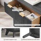 T4TREAM Fluted 6 Drawers Dresser, Curved Profile Design, Dresser TV Stand - Image 6