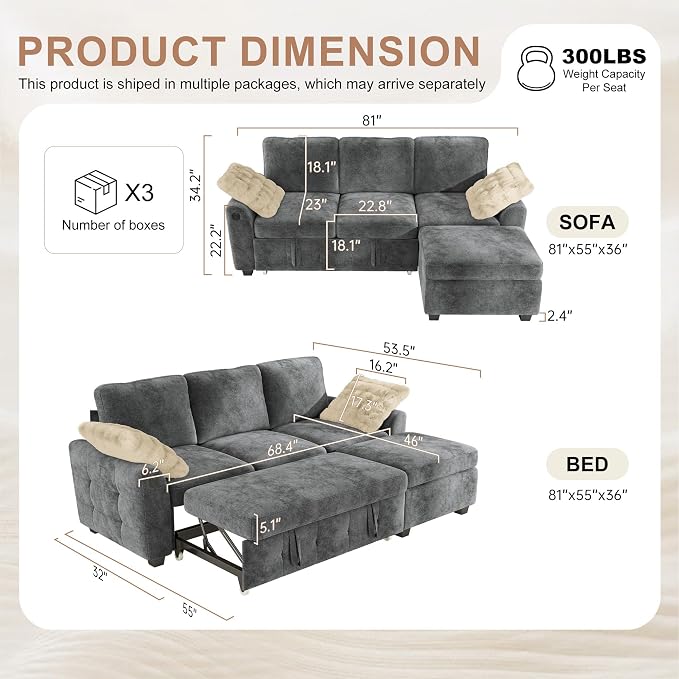 Hanherry 81" Sectional Couch - Image 2