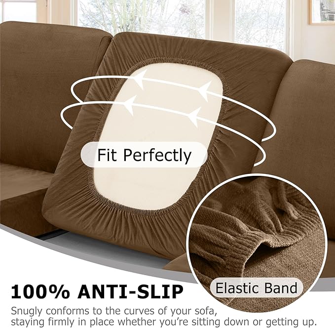 Arfntevss Sectional Couch Covers L Shape Couch Cushion Covers Slipcovers Fitted - Image 4