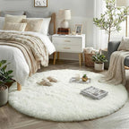 Amdrebio Ivory White Round Rug 4Ft - Image 2