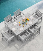 SERWALL Patio Dining Chair Set of 2, Light Gray - Image 6