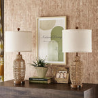 Rattan Table Lamps Set of 2 Wicker Lamps 3 Way Dimmable Touch Control Farmhouse - Image 8