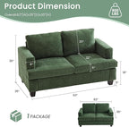YOUDENOVA Sofa Couch, 3 Piece Set Comfy Sofa, 2 Loveseat & 3 Seater Sofa - Image 2