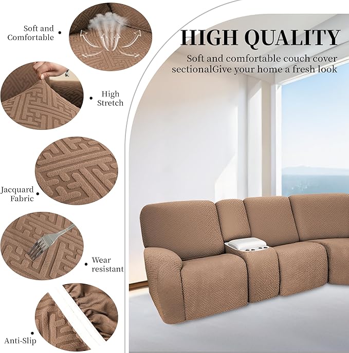 100% Waterproof Sectional Recliner Couch Covers - Image 5
