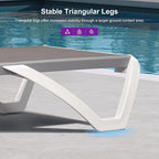 PURPLE LEAF Patio Chaise Lounge Chair Outside Aluminum Plastic Stackable - Image 7