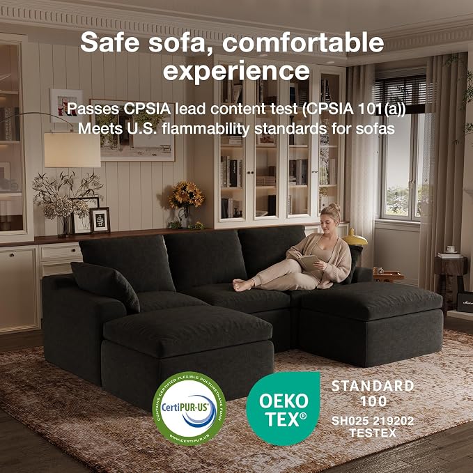 Novilla Modular Cloud Couch, Modern Sectional Sofa - Image 24