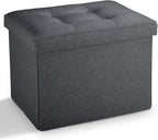 LINMAGCO Small Storage Ottoman Stool Foot Rest Stool Under Desk Stool Short by LINMAGCO