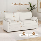 Vesgantti 74" Loveseat Sofa for Living Room, Comfy Cloud Couch Deep Seat - Image 2