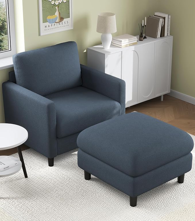 Welzona Sofa Accent Chair with Ottoman, Tool-Free Setup Living Room Accent - Image 9