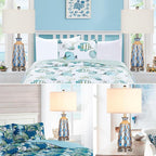 Ruzectt Coastal Glass Table Lamps, 3-Way Dimmable Touch Control Bedside Lamps - Image 5