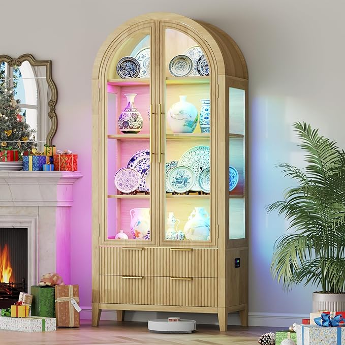 Vlsrka 71" Arched RGB Curio Cabinet by VlsrkaFurniture