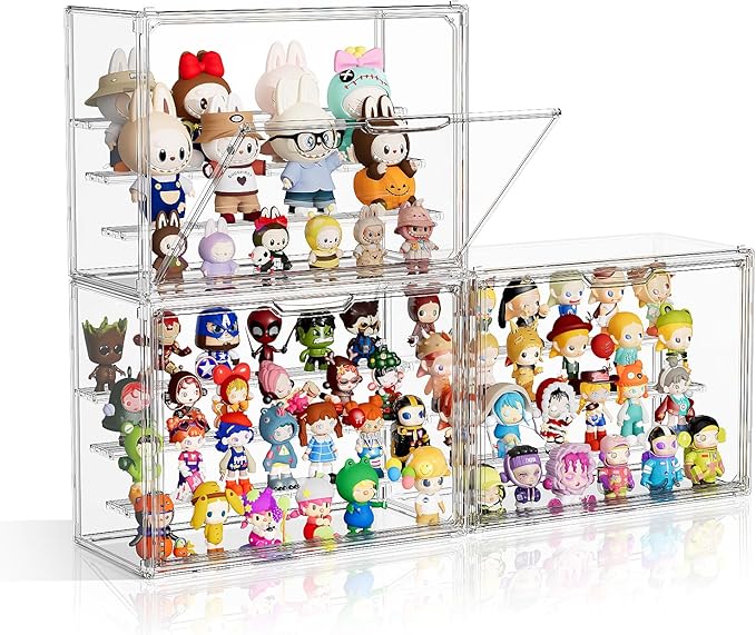 Clear Acrylic Display Case for Collectibles 4 Layer Hobby Figure Display Case by MSHOMELYDIRECT