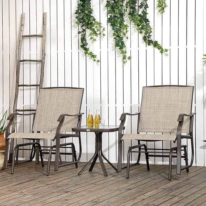 Outsunny 3 Piece Outdoor Glider Chair - Image 2