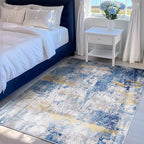 RELEANY Washable Area Rugs 4'x5' Non-Slip Modern Abstract Soft - Image 3